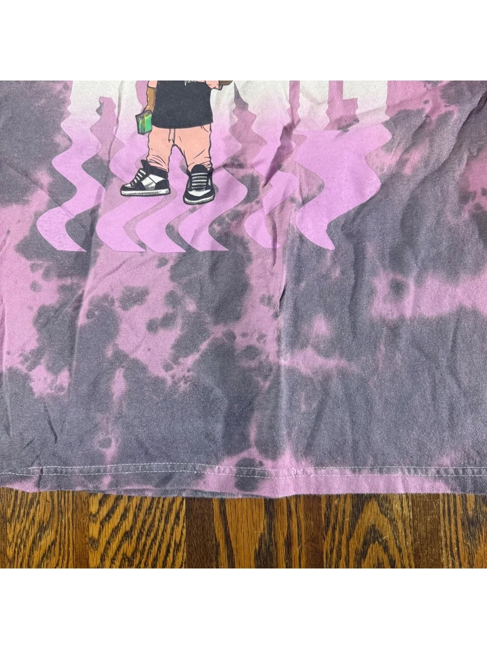 Vibes Boys Medium Pink Purple Tie Dye Streetwear King Drip Bear Graphic T-Shirt